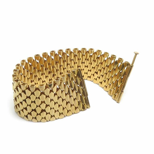 Bracelet Manchette ruban articulée en or 18 carats 58 Facettes