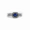 Bague 56 Bague moderne en or blanc 18 carats, saphir et diamants 58 Facettes