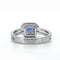 Bague 56 Bague moderne en or blanc 18 carats, saphir et diamants 58 Facettes