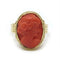 Bague 50 Bague camée en corail en or jaune 18 carats 58 Facettes