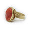 Bague 50 Bague camée en corail en or jaune 18 carats 58 Facettes
