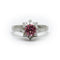 Bague 49.5 Bague solitaire chaton miroir en or 18 carats et platine, tourmaline rose 58 Facettes