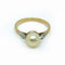 Bague 53 Bague en or jaune avec perle de culture et diamants 58 Facettes