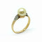 Bague 53 Bague en or jaune avec perle de culture et diamants 58 Facettes