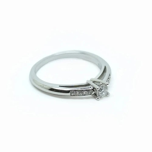 Bague 49 Mauboussin - Bague solitaire « Tu es le Sel de ma vie » en or blanc et diamants 58 Facettes
