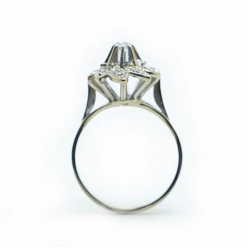 Bague 50.5 Bague vintage en or blanc et diamants 58 Facettes