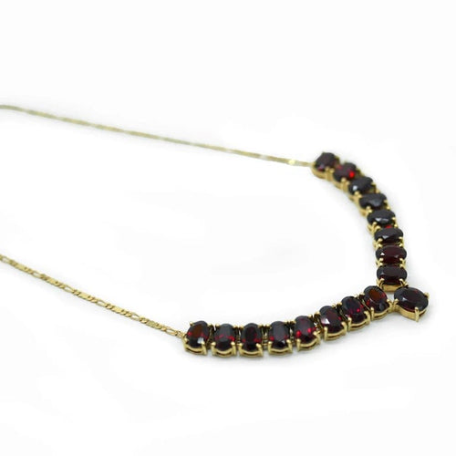Collier Collier en or jaune 18 carats aux grenats 58 Facettes