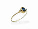 Bague 55.5 Bague fine en or rose 18 carats avec saphir et diamants 58 Facettes