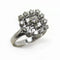 Bague 54 Bague plateau carré en or blanc 18 carats et diamants 58 Facettes