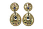 Boucles d'oreilles Boucles d’oreilles vintage en or jaune 14 carats avec diamants et pierres 58 Facettes 0402