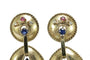 Boucles d'oreilles Boucles d’oreilles vintage en or jaune 14 carats avec diamants et pierres 58 Facettes 0402