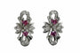 Boucles d'oreilles Boucles d'oreilles vintage en or blanc 18 carats, rubis et diamants 58 Facettes 0408