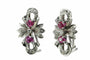 Boucles d'oreilles Boucles d'oreilles vintage en or blanc 18 carats, rubis et diamants 58 Facettes 0408