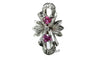 Boucles d'oreilles Boucles d'oreilles vintage en or blanc 18 carats, rubis et diamants 58 Facettes 0408
