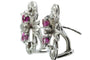 Boucles d'oreilles Boucles d'oreilles vintage en or blanc 18 carats, rubis et diamants 58 Facettes 0408