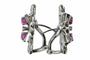 Boucles d'oreilles Boucles d'oreilles vintage en or blanc 18 carats, rubis et diamants 58 Facettes 0408