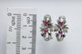 Boucles d'oreilles Boucles d'oreilles vintage en or blanc 18 carats, rubis et diamants 58 Facettes 0408