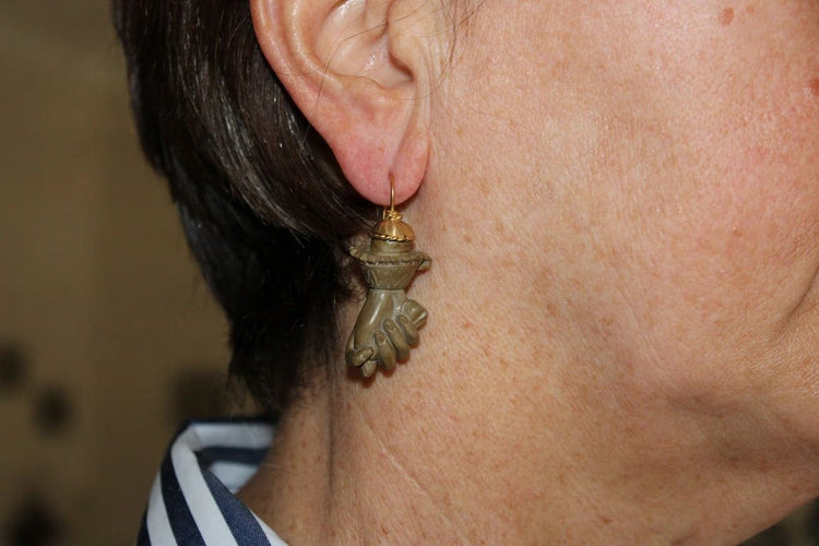 Boucles d'oreilles Boucles d’oreilles - Figa en lave sculptée et or 14 carats 58 Facettes