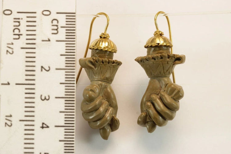 Boucles d'oreilles Boucles d’oreilles - Figa sculptées en lave en or 14 carats 58 Facettes 7458