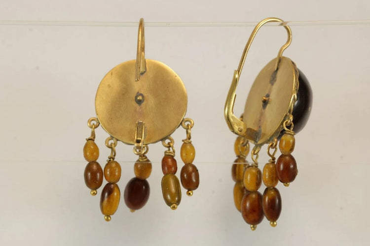 Boucles d'oreilles Boucles d'oreilles anciennes en or 14 carats et écaille de tortue 58 Facettes 7608