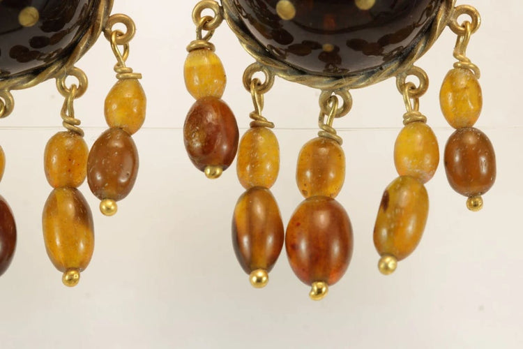 Boucles d'oreilles Boucles d'oreilles anciennes en or 14 carats et écaille de tortue 58 Facettes 7608
