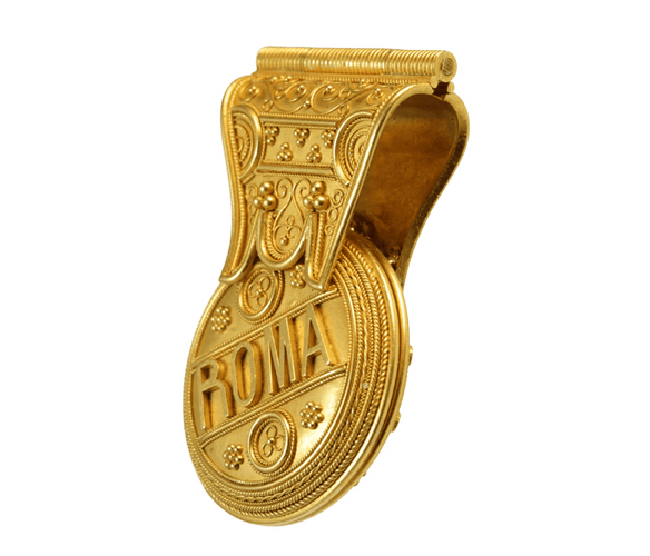 Pendentif Castellani - Pendentif Bulla en or jaune 18 carats vers 1860 58 Facettes 7490