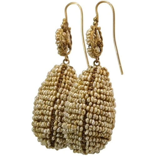Boucles d'oreilles Boucles d’oreilles anciennes gouttes en or 14 carats et perles 58 Facettes 7628
