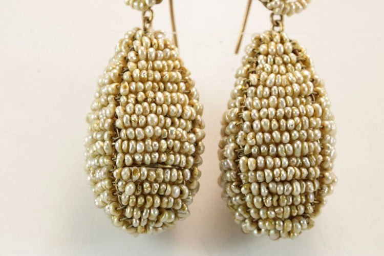 Boucles d'oreilles Boucles d’oreilles anciennes gouttes en or 14 carats et perles 58 Facettes 7628