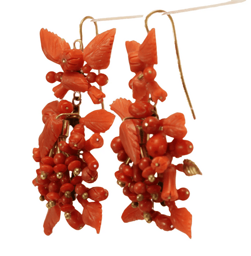 Boucles d'oreilles Boucles d’oreilles anciennes en or 14 carats et corail 58 Facettes 7650