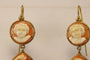 Boucles d'oreilles Boucles d’oreilles anciennes camées corniola en or jaune 14 carats 58 Facettes 7654