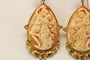 Boucles d'oreilles Boucles d’oreilles anciennes camées corniola en or jaune 14 carats 58 Facettes 7654