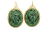 Boucles d'oreilles Boucles d’oreilles anciennes camées en malachite en or 14 carats 58 Facettes 7656