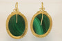 Boucles d'oreilles Boucles d’oreilles anciennes camées en malachite en or 14 carats 58 Facettes 7656