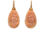 Boucles d'oreilles Boucles d'oreilles en or 14 carats avec camées en corail 58 Facettes 7664