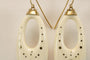 Boucles d'oreilles Boucles d'oreilles créoles anciennes en or jaune 14 carats et ivoire 58 Facettes 7662