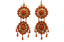 Boucles d'oreilles Boucles d’oreilles antiques en or jaune 14 carats et corail rouge 58 Facettes 7666
