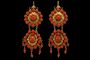 Boucles d'oreilles Boucles d’oreilles antiques en or jaune 14 carats et corail rouge 58 Facettes 7666
