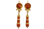 Boucles d'oreilles Boucles d’oreilles anciennes en or 14 carats et corail rouge 58 Facettes 7672