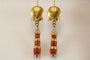 Boucles d'oreilles Boucles d’oreilles anciennes en or 14 carats et corail rouge 58 Facettes 7672