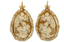 Boucles d'oreilles Boucles d'oreilles anciennes - Camées en sardonyx en or jaune 14 carats 58 Facettes 7682