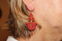 Boucles d'oreilles Boucles d'oreilles anciennes - Paniers en or jaune 14 carats et corail 58 Facettes 7714