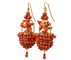 Boucles d'oreilles Boucles d'oreilles anciennes - Paniers en or jaune 14 carats et corail 58 Facettes 7714
