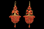 Boucles d'oreilles Boucles d'oreilles anciennes - Paniers en or jaune 14 carats et corail 58 Facettes 7714