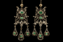 Boucles d'oreilles Boucles d'oreilles catalanes anciennes en or 14 carats, diamants et émeraudes 58 Facettes 7686