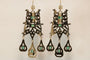 Boucles d'oreilles Boucles d'oreilles catalanes anciennes en or 14 carats, diamants et émeraudes 58 Facettes 7686