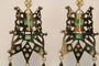 Boucles d'oreilles Boucles d'oreilles catalanes anciennes en or 14 carats, diamants et émeraudes 58 Facettes 7686