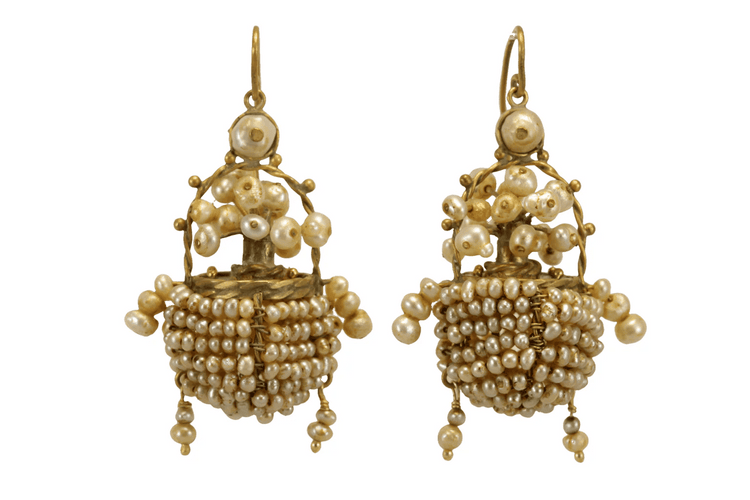 Boucles d'oreilles Boucles d'oreilles anciennes - Perles naturelles en or 14 carats 58 Facettes 7708