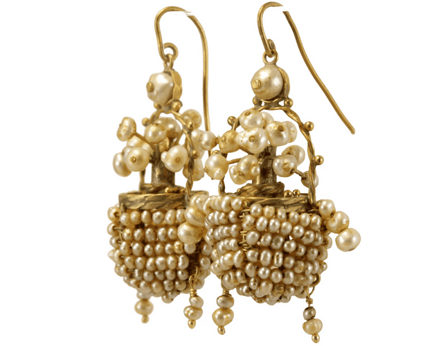 Boucles d'oreilles Boucles d'oreilles anciennes - Perles naturelles en or 14 carats 58 Facettes 7708