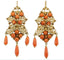 Boucles d'oreilles Boucles d’oreilles anciennes en or jaune 14 carats, corail et perles 58 Facettes 7712