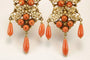 Boucles d'oreilles Boucles d’oreilles anciennes en or jaune 14 carats, corail et perles 58 Facettes 7712